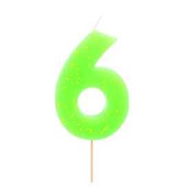 Vela 6 Verde Flúor